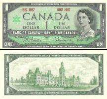 *1 Dolár Kanada 1967, P84a UNC - Kliknutím na obrázok zatvorte -